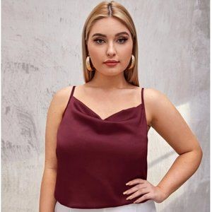 NWOT burgundy red cowl neck top